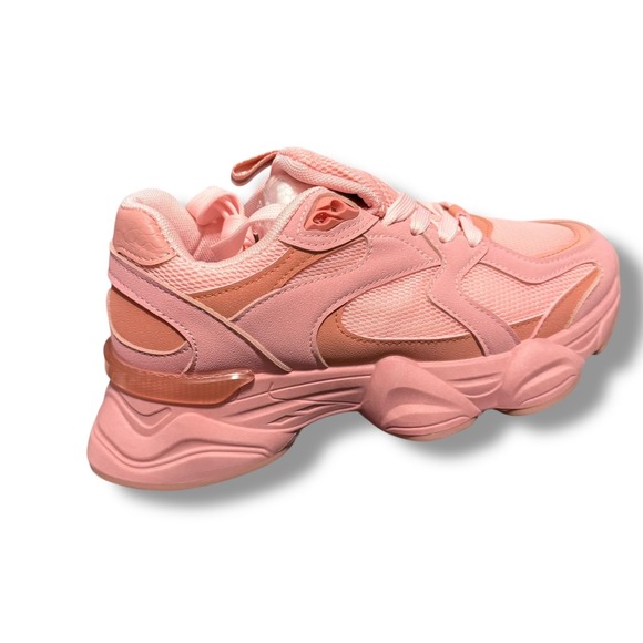 NIB Womens Chunky Sneakers Pink Mesh Lace Up Platform Fashion Athletic Sz  6 - Picture 16 of 16
